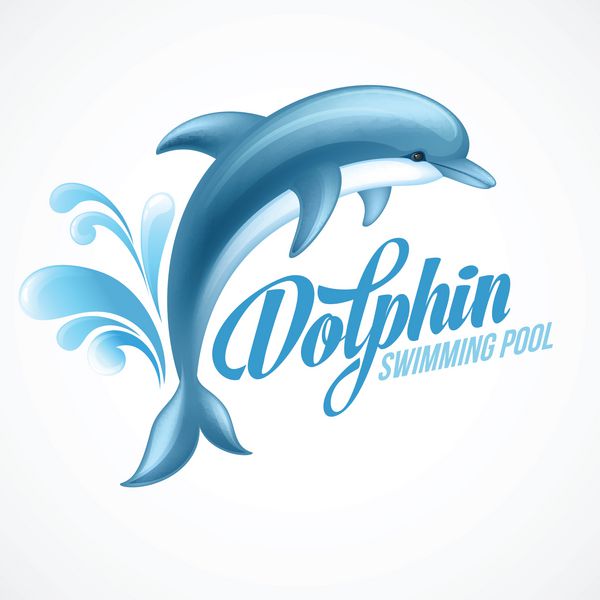 دلفین الگوی نشانه استخر تصویر برداری
