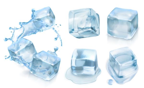 مکعب یخ مجموعه بردار با شفافیت