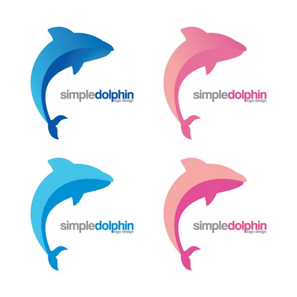 دلفین از طراحی آرم بالای موج پرش می کند الگوی آرم دلفین بی عیب و نقص شکل و رنگ ساده وکتور قابل ویرایش