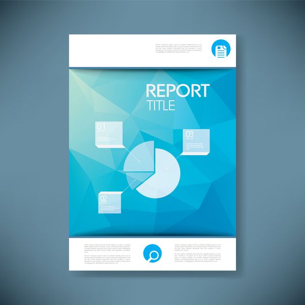 گزارش جلد قالب برای ارائه مشاغل یا بروشور طرح طرح نمودار infographcis در پس زمینه وکتور پلی آبی کم