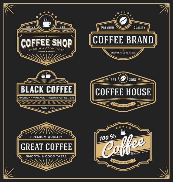 مجموعه فریم های پرنعمت برای برچسب بنر برچسب و سایر طرح ها مناسب برای قهوه نوشیدنی ویسکی و کالاهای برتر همه نوع از فونت رایگان استفاده کنید