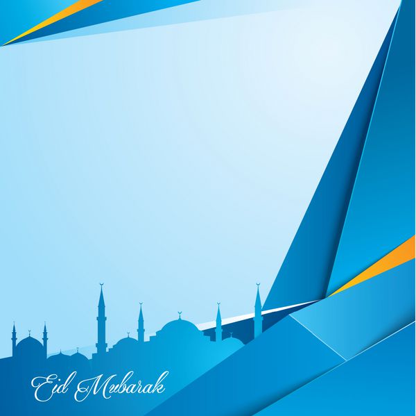 زمینه اسلامی با شبح مسجدی برای الگوی تبریک عید مبارک