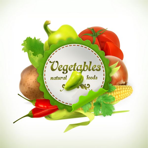 سبزیجات برچسب بردار
