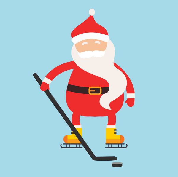 کارتون تصویر سازی ورزش زمستانی سانتا