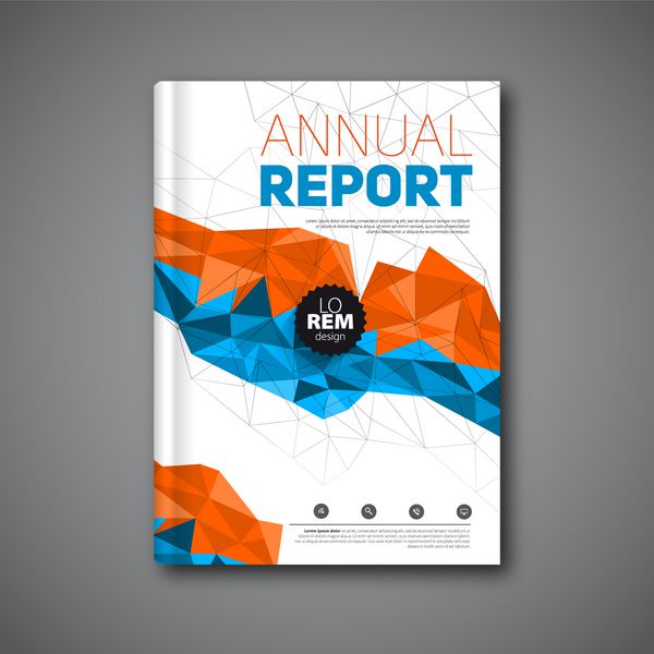 بروشور گزارش سالانه جلد طراحی زمینه شکل هندسی گزارش تصویر برداری