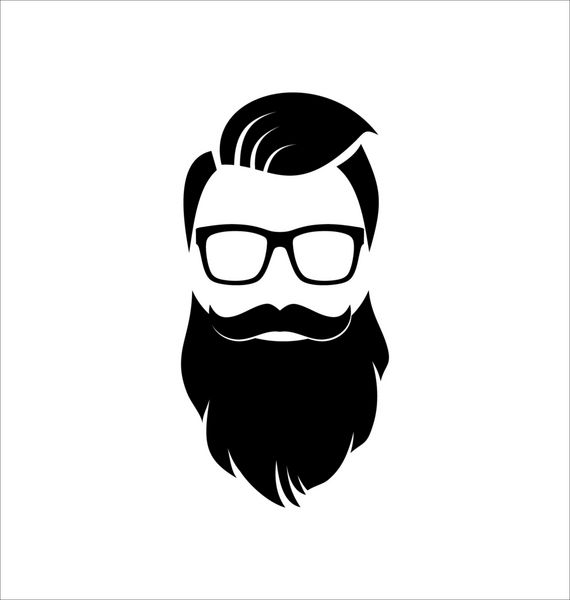 Hipster Black on Background White مدل مو