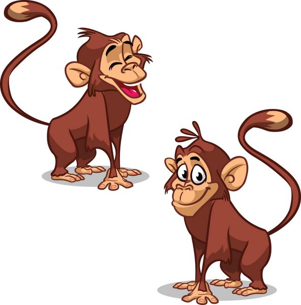 وکتور مجموعه با چهره های احساسات میمون میمون های ناز
