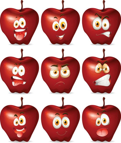 سیب قرمز با بیان صورت