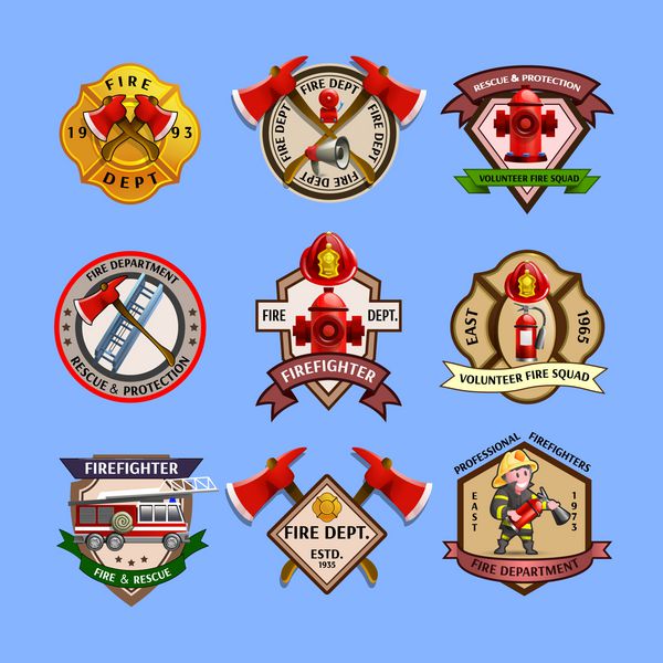مجموعه برچسبهای Emblems Firefighters