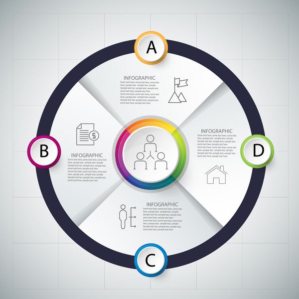 الگوی طراحی اینفوگرافیک و نمادهای بازاریابی Business Concept