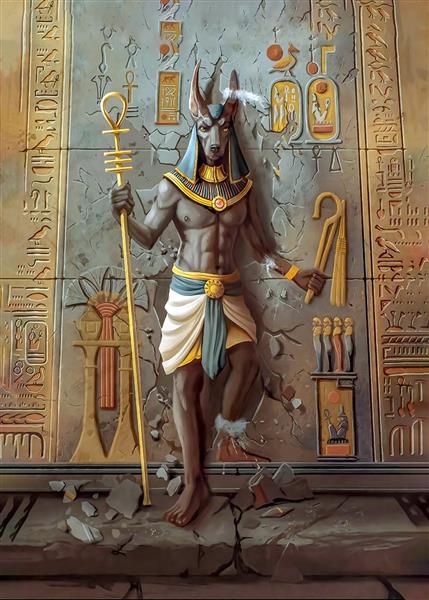 سنگ نوشته ها و مجسمه خدایان مصر باستان