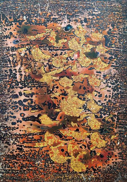 پاییز تابلو نقاشی خط اثر مسعود محبی فر