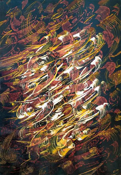 مادر تابلو نقاشی خط اثر مسعود محبی فر