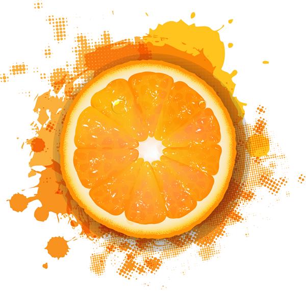 نارنجی با لکه نارنجی جدا شده در پس زمینه سفید