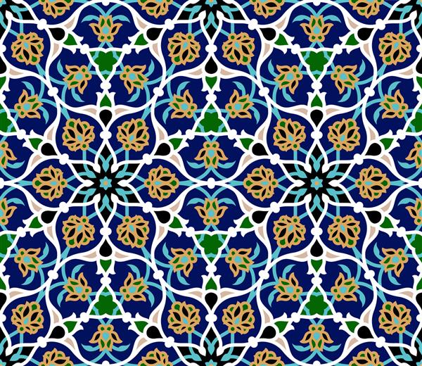 الگوی گل بدون درز عربی پیشینه اسلامی سنتی عربی عنصر تزئین مسجد