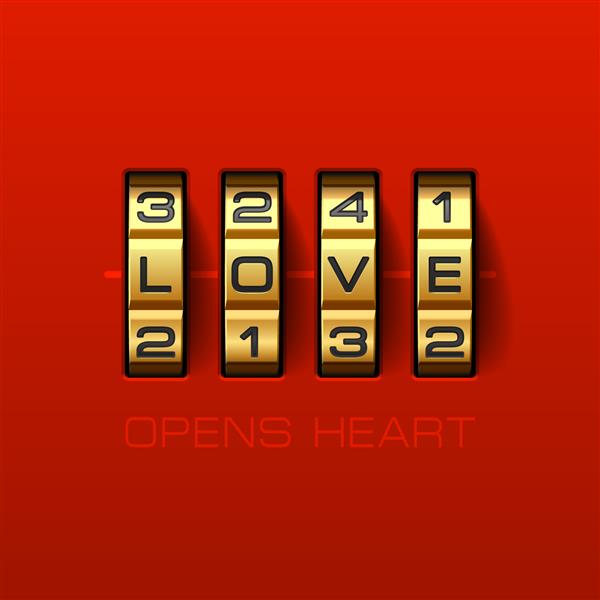 عشق قلب را باز می کند قفل ترکیبی بردار
