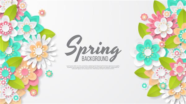 پس زمینه بهار با گل زیبا و رنگارنگ قابل استفاده برای الگو بنر کاغذ دیواری بروشور دعوت نامه پوستر بروشور تخفیف کوپن تصویر برداری