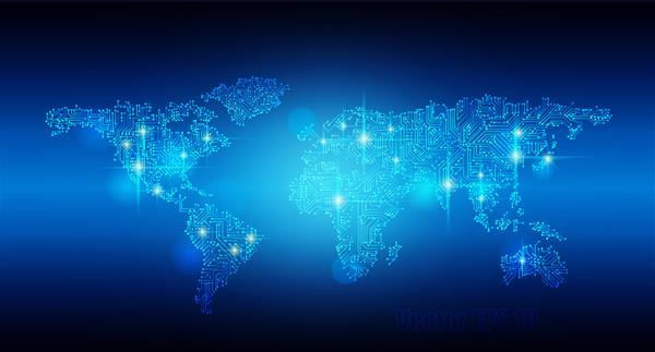 مدار نقشه جهان دیجیتال جهانی سازی سلام فناوری و همگام سازی