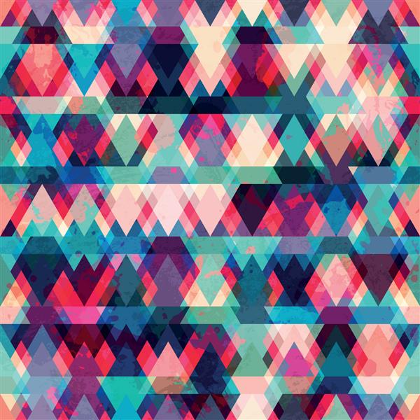 مثلث رنگارنگ الگوی یکپارچه با اثر گرانج