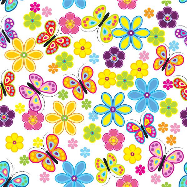 الگوی یکپارچه با پروانه گل