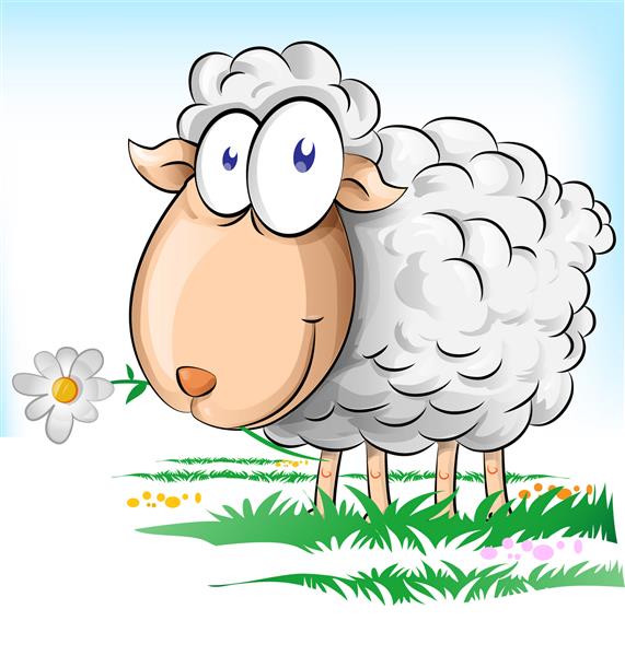 کارتون گوسفند در پس زمینه