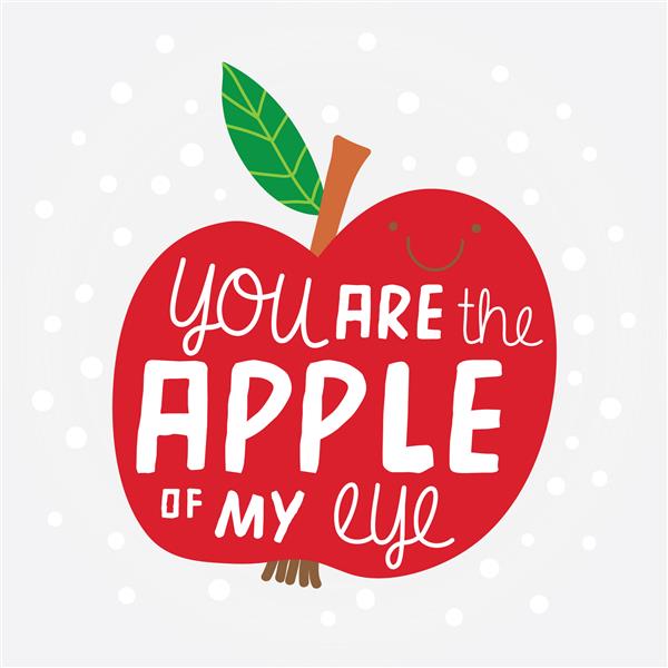 تصویر زیبا با سیب زمینه مفهوم شما سیب چشم من هستید کارتون خنده دار با میوه