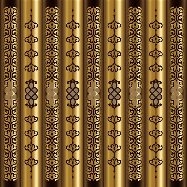 نقاشی عمودی عربی چوبی و طلایی