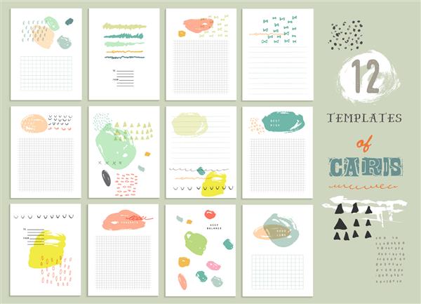 مجموعه از 12 کارت جهانی جذاب یا دعوت نامه عروسی ازدواج سالگرد روز تولد روز والنتین طراحی ساده شیک و رنگ های ملایم