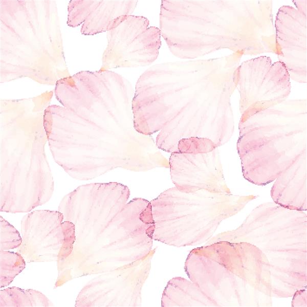 آبرنگ الگوی یکپارچه گلبرگ گل صورتی نقاشی آبرنگ به صورت تصویری