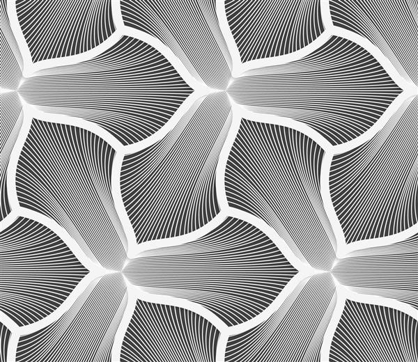 الگوی هندسی بدون درز طرح هندسی انتزاعی خاکستری طرح تک رنگ تخت سه گل پدال راه با ضربه ضخیم
