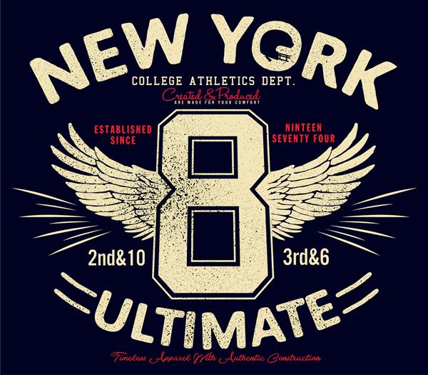 گرافیک سه راهی گرافیک فوتبال کالج نهایی نیویورک گرافیک جذاب برای تی شرت