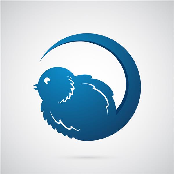 الگوی پرنده آبی پرنده آبی زیبا به شکل دایره با زمینه سفید نمادی خلاق برای هویت شرکت تبلیغات پوستر بنر وب و آگهی