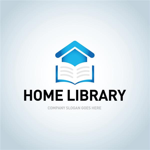 کتابخانه خانگی آرم الگو برای کتابخانه یا کتابفروشی کتابفروشی آنلاین کتاب آرم کتابخانه تصویر وکتور جدا شده