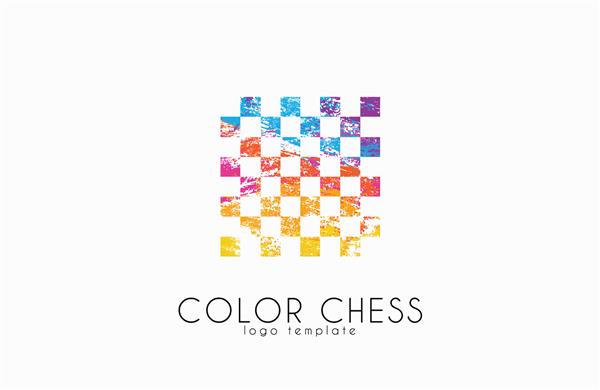 شطرنج آرم هندسی شطرنج رنگی خلاقانه