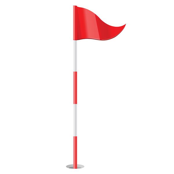 تصویر وکتور از پرچم گلف قرمز