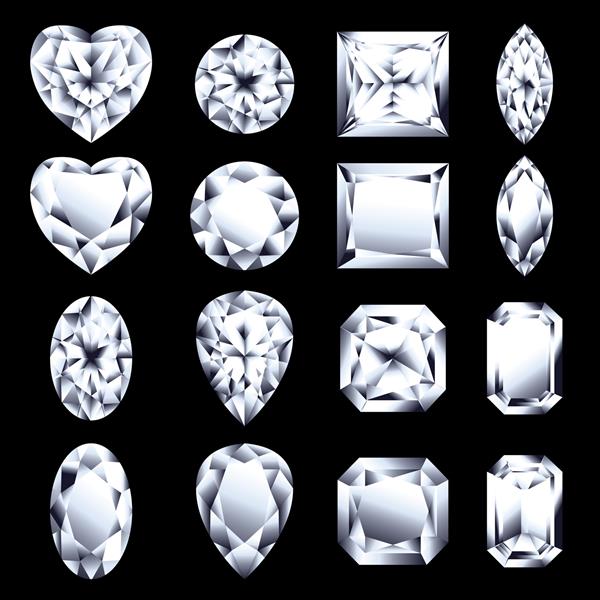 مجموعه ای از الماس های وکتور برای طراحی