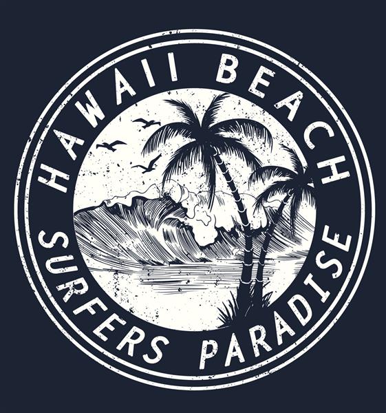 تصویر وکتور هاوایی برای تی شرت و سایر موارد استفاده