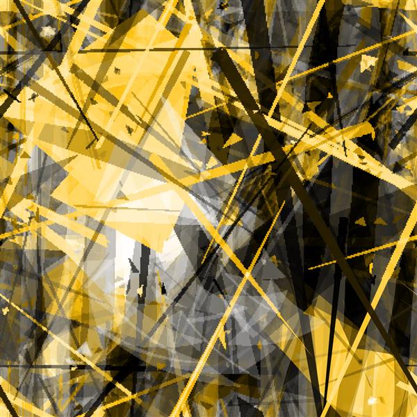 الگوی بدون درز بافت زرد و خاکستری با مثلث و راه راه پس زمینه انتزاعی برای صفحه وب بنرها پارچه دکوراسیون منزل بسته بندی