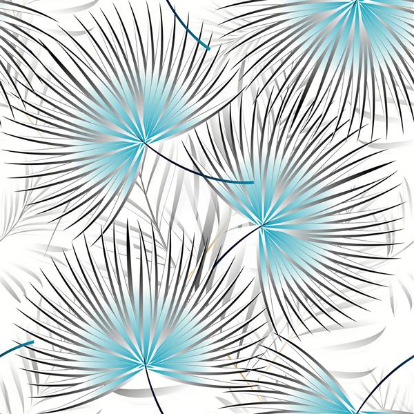الگوی نخل گرمسیری برگهای جنگل وکتور الگوی گل