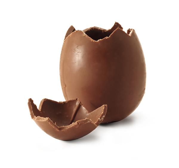 تخم مرغ عید پاک شکلاتی با قسمت بالایی شکسته