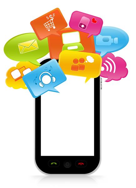 تلفن هوشمند تلفن هوشمند مفهوم با برخی از فضای برای پیام متنی بر روی صفحه نمایش جدا شده در پس زمینه سفید