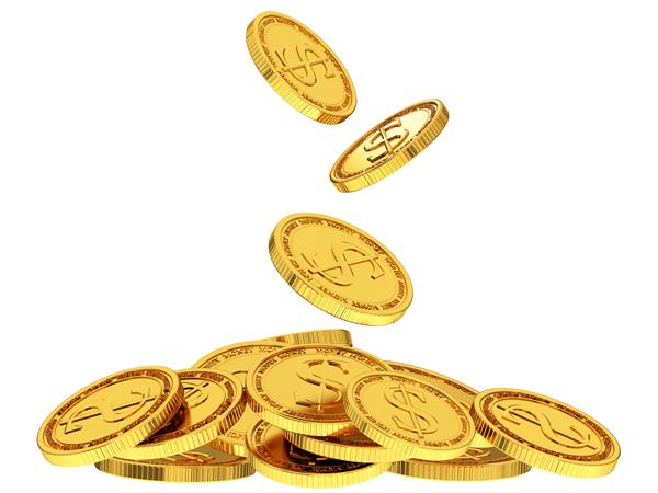 سکه های طلا با علامت دلار