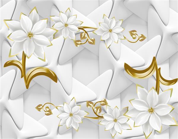 طرح کاغذ دیواری سه بعدی با آجر و گل برای عکسبرداری