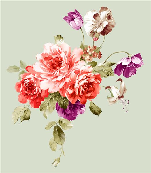 گلهای تابستانی پارچه و دیجیتال قابل چاپ - تصویر