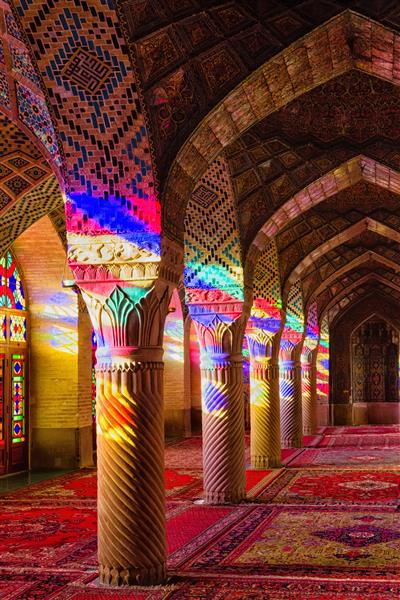 شیراز ایران مسجد نصیر الملک یا مسجد صورتی