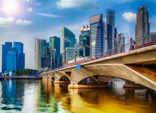 چشم انداز منطقه مالی شهر سنگاپور