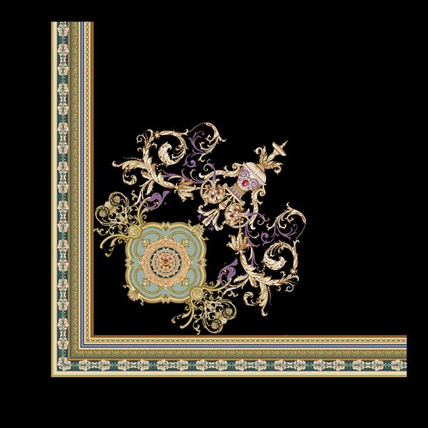 طراحی لوکس و تزئینی زیبا عناصر طلایی به سبک باروک روکوکو الگوی جذاب یکپارچه