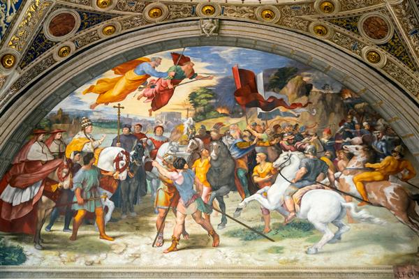 رم نشست لئو بزرگ و آتیلا نقاشی رنسانس توسط رافائل