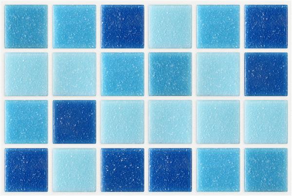 موزاییک کاشی پس زمینه بافت مربع آبی تزئین شده با زرق و برق