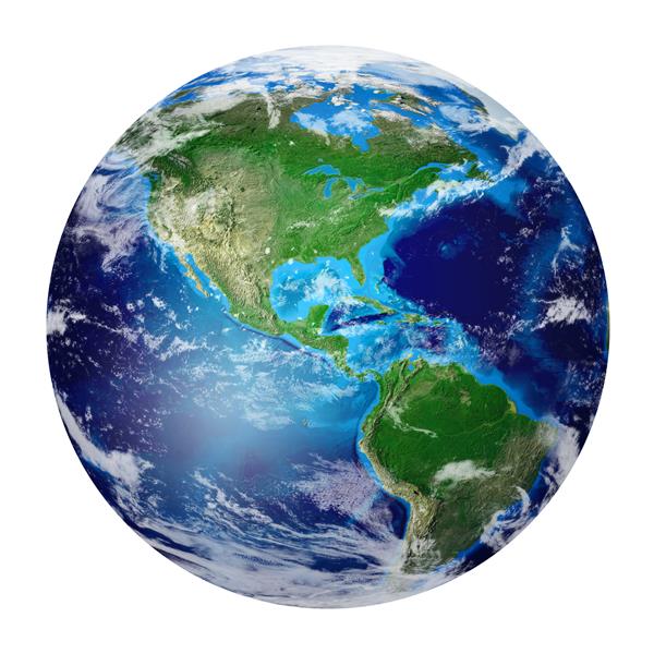 سیاره آبی زمین از فضا نشان دهنده شمال آمریکای جنوبی آمریکا